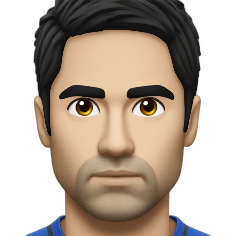 mikel arteta black hair serious face emoji