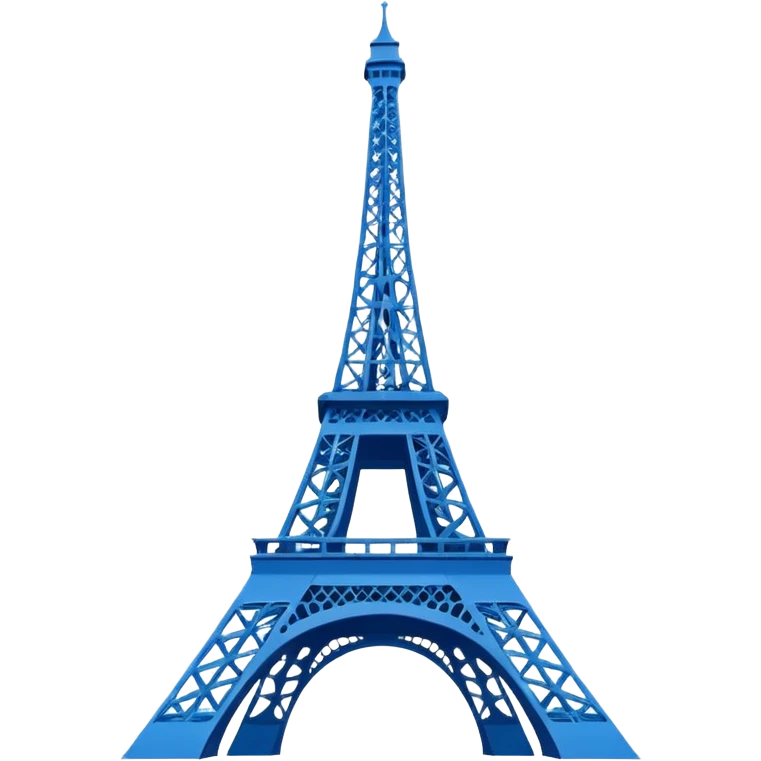 create a blue emoji of tour eiffel. 2D style emoji