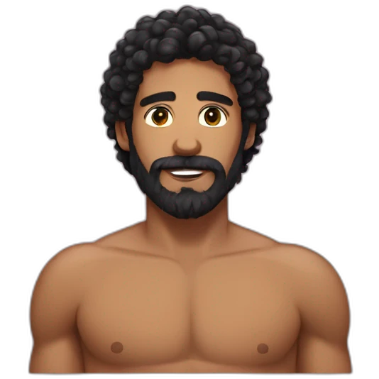 Swimmer googles black hair and beard emoji