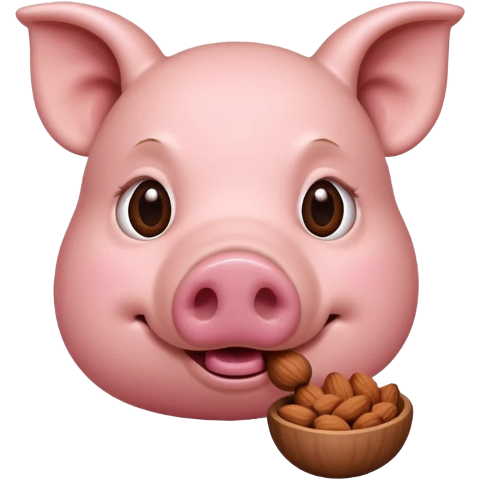 pig eating nuts emoji