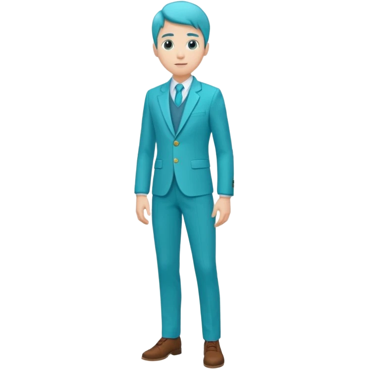 cyan blazer and pants emoji