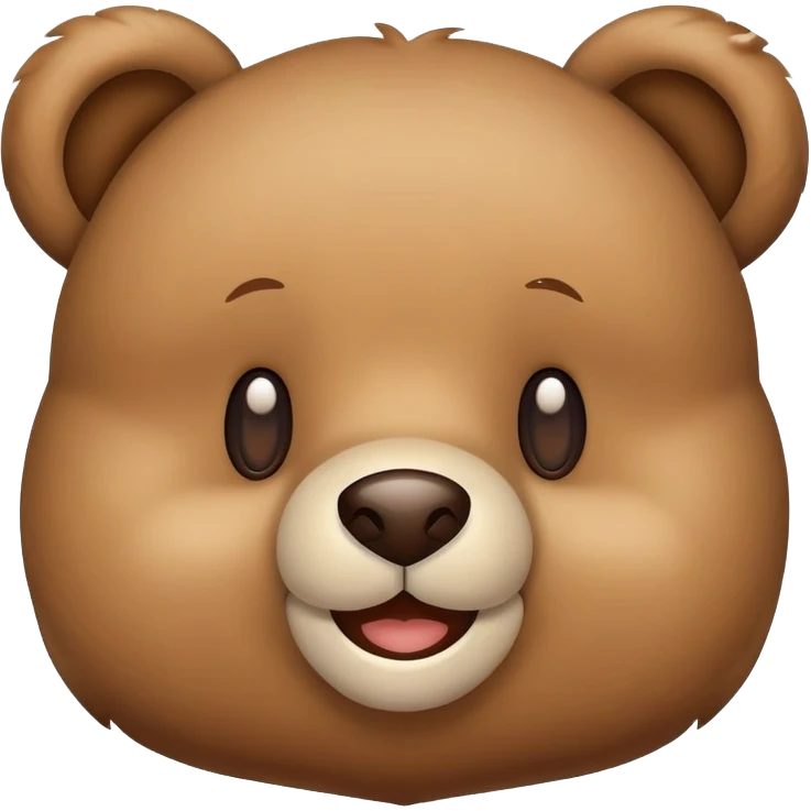 A teddy bear toy with a cute smiling face emoji