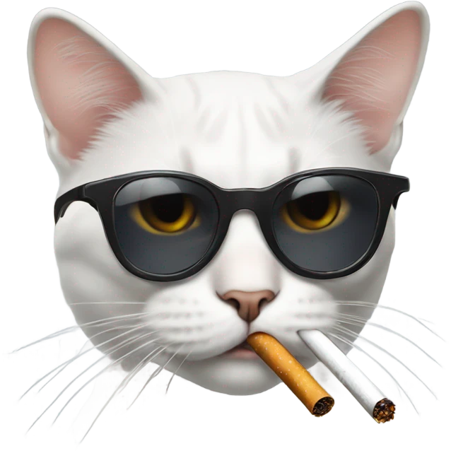 Cat with sunglasses smoking a cigarette  emoji