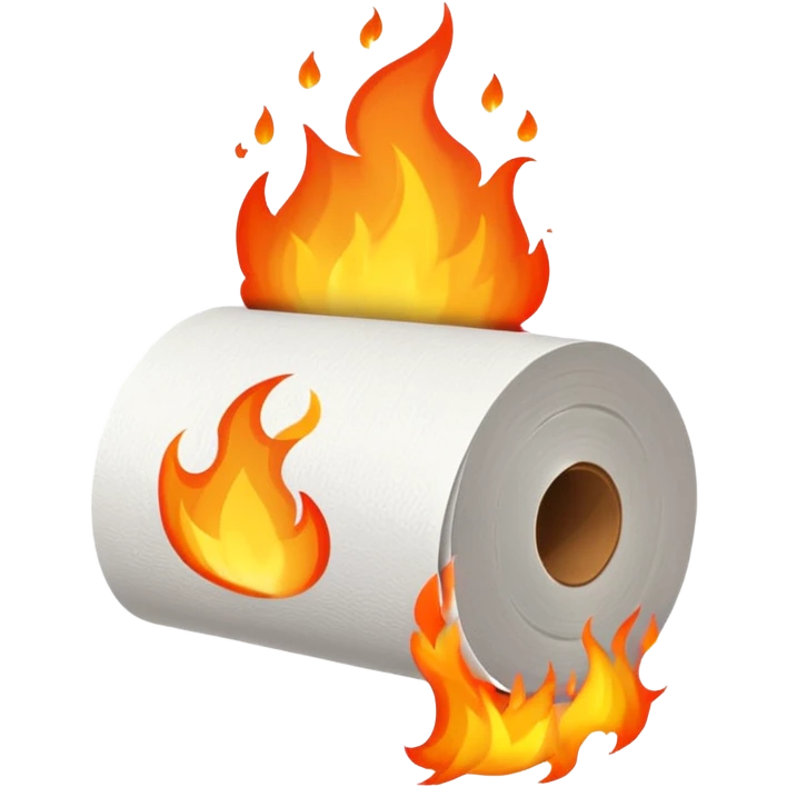 Toilet paper on fire emoji