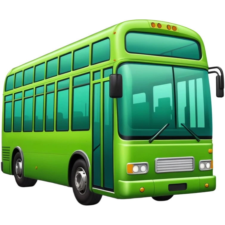 bright green city bus facing right emoji