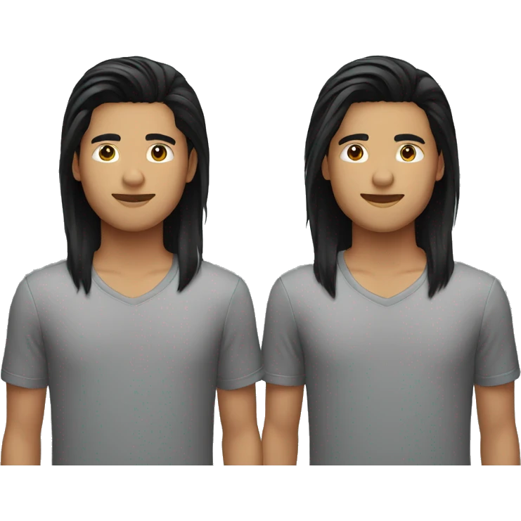 Twin brothers nepali black straight hair emoji