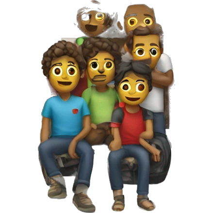 4 peoles in a caravan emoji