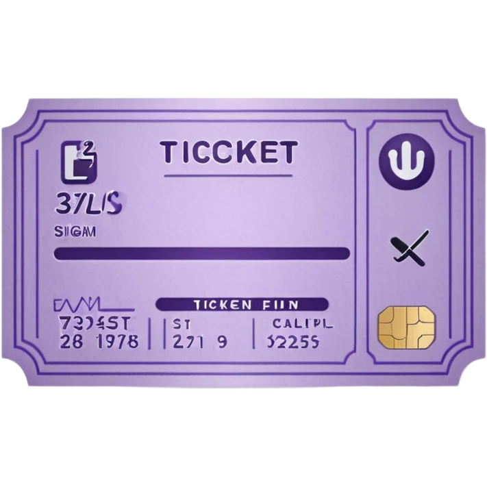 Pale Purple colored 1 Signed ticket  emoji