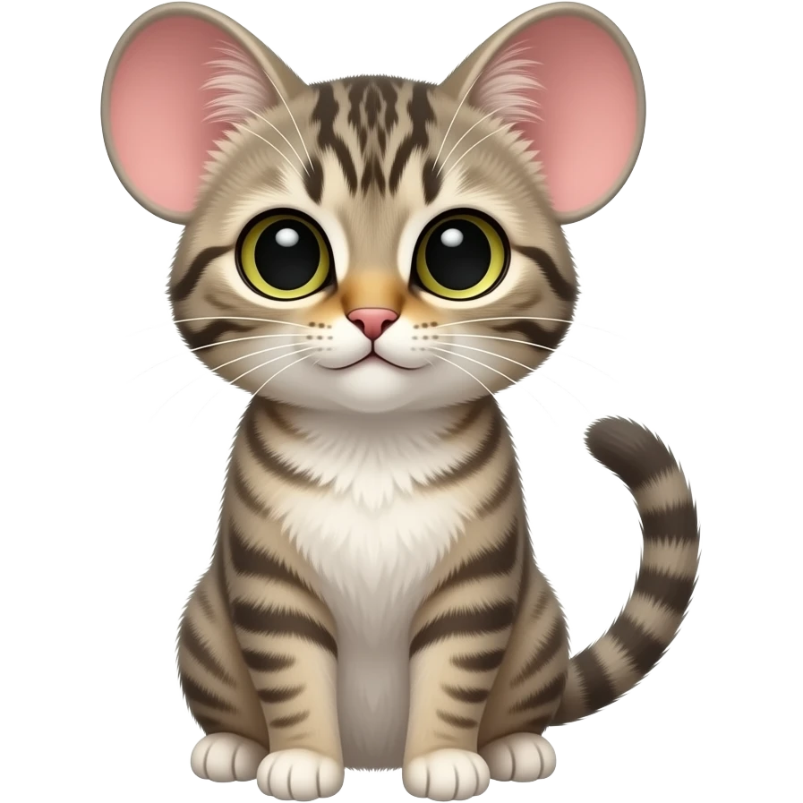 Cute realistic cat-mouse-hybrid-animal emoji