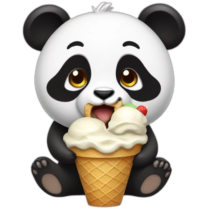 Panda eating ice cream emoji
