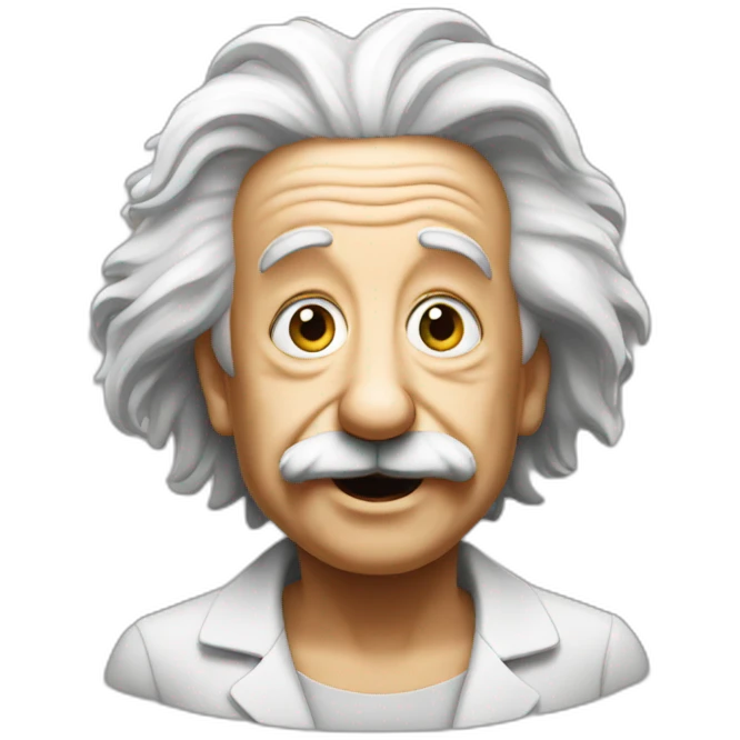 Einstein with a wonder expression emoji