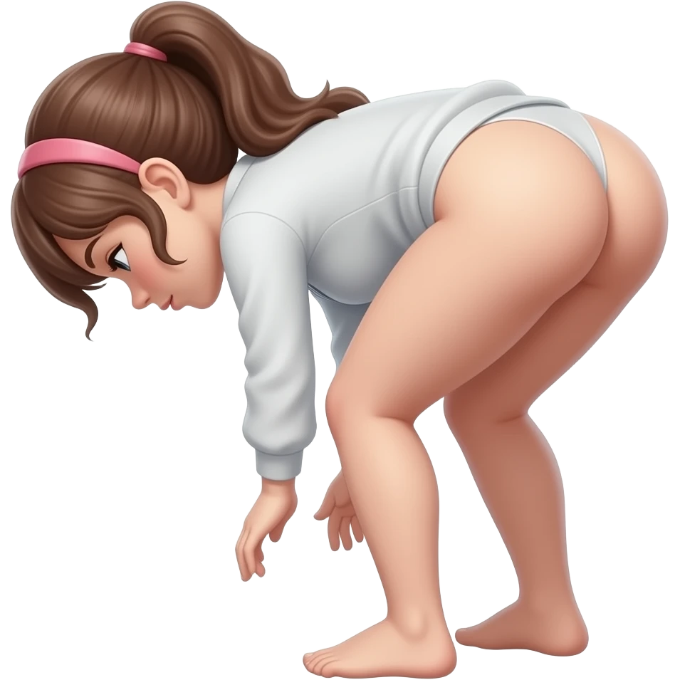 Light brown girl bent over butthole exposed emoji