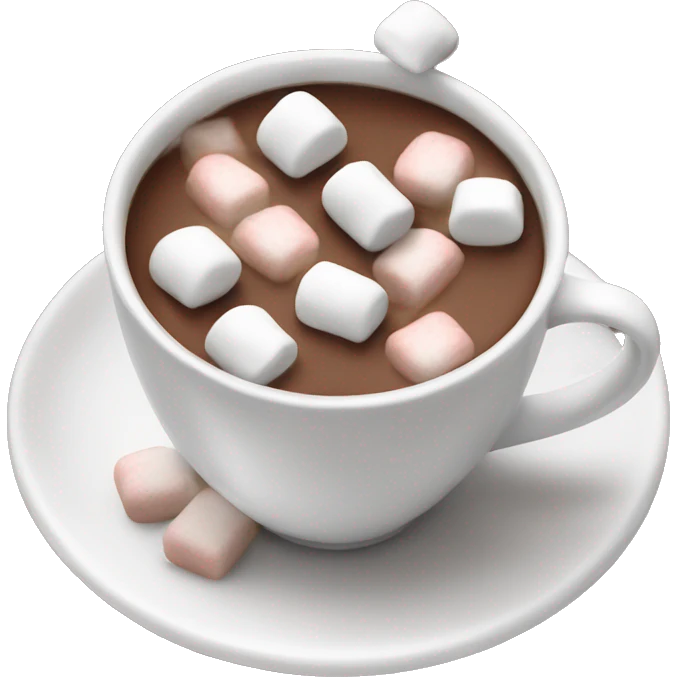 Cup of hot chocolate with small marshmallows  emoji
