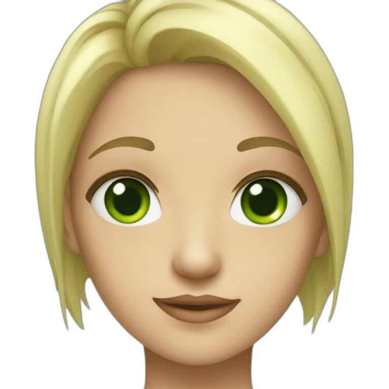 A handsome girl with green eyes emoji