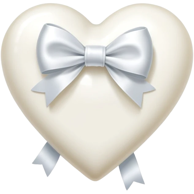 A white milk heart with a white bow emoji