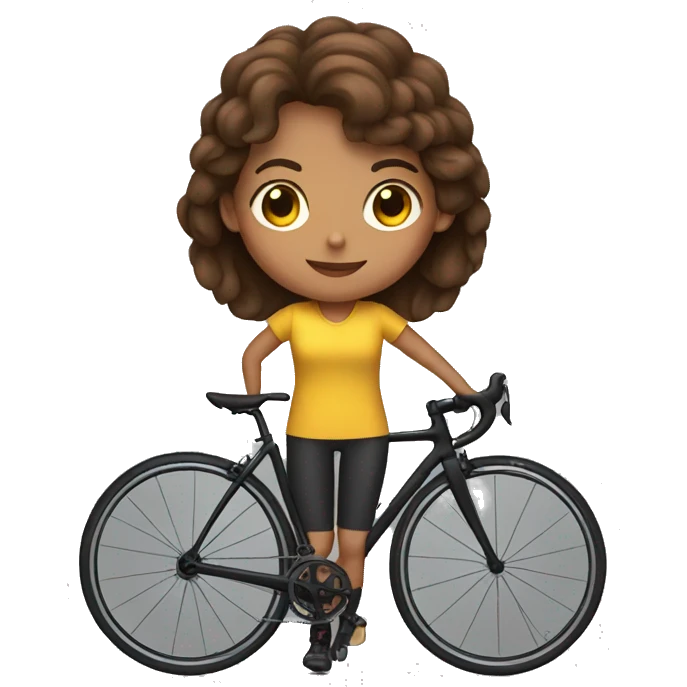 a brown hair girl on her gravel bike emoji