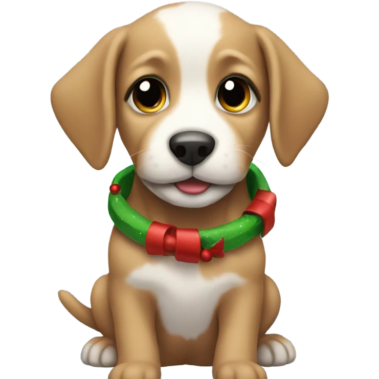 Christmas puppy emoji