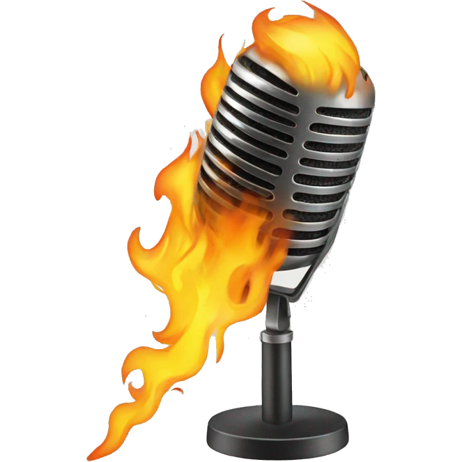 microphone on fire, emoji