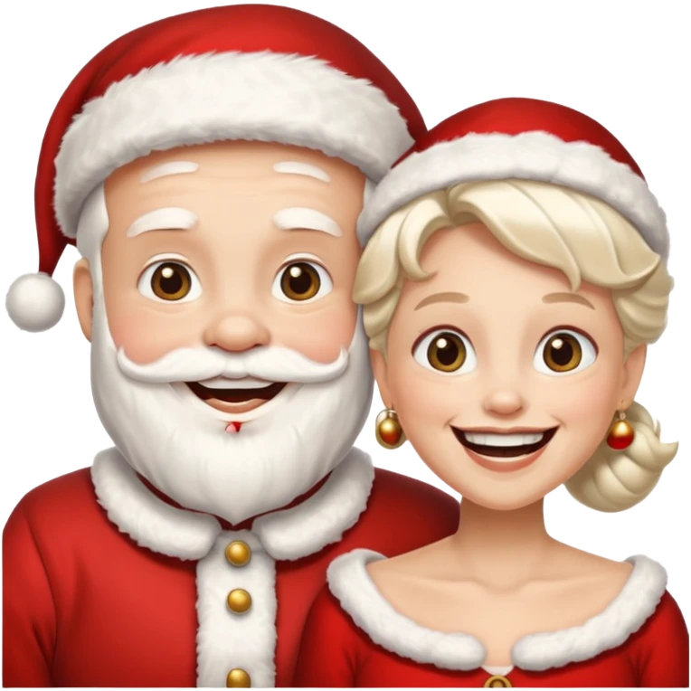 SANTA Y MAMA CLAUSE SONRIENDO CON ORTODONCIA EN DIENTES emoji