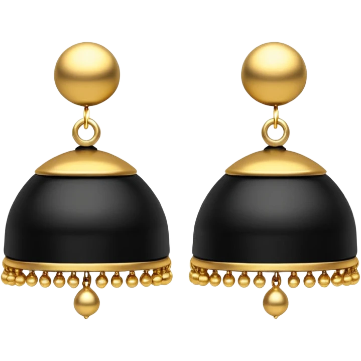 A small beautiful jhumka pair in golden black color with very  no stones design... Liie in the image.., emoji