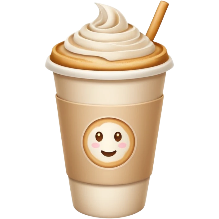 latte in a paper take out cup emoji