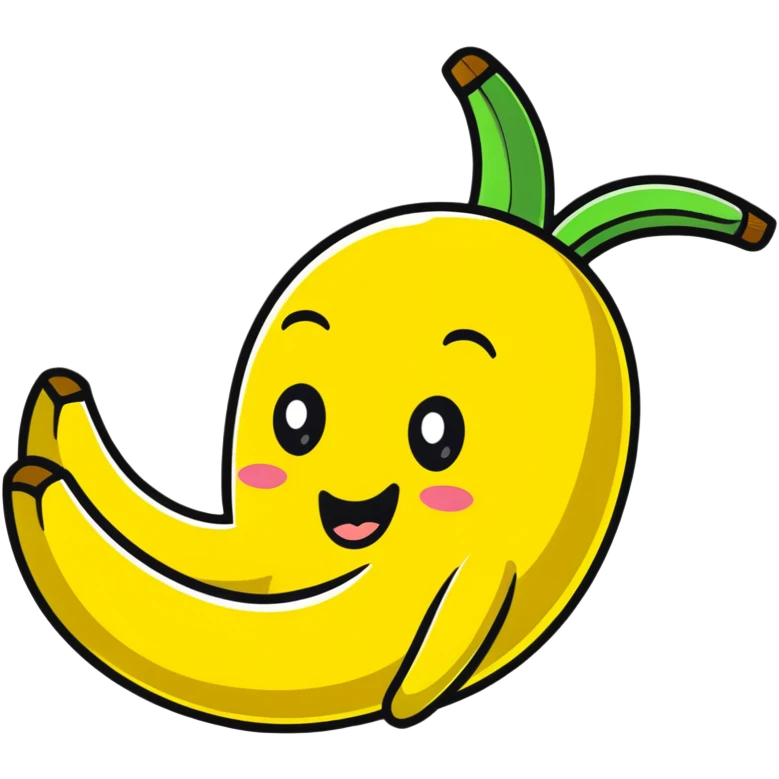silly banana character slipping on its own peel emoji