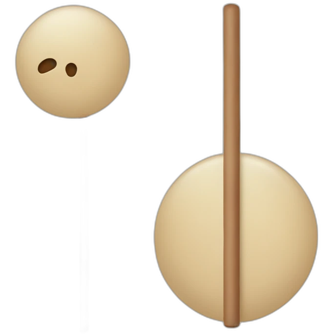 2 beige circle and a long beige stick beetween  emoji