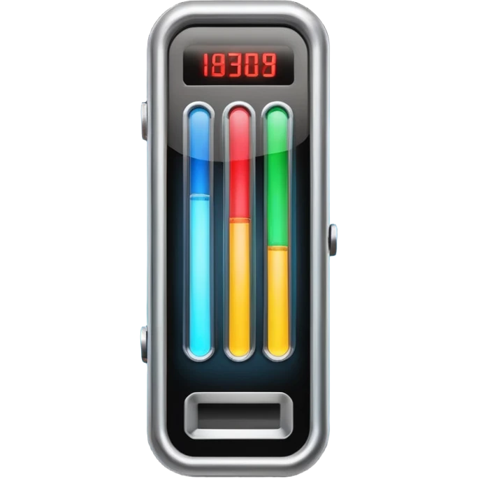 a bar with a meter that has different colors on it  emoji