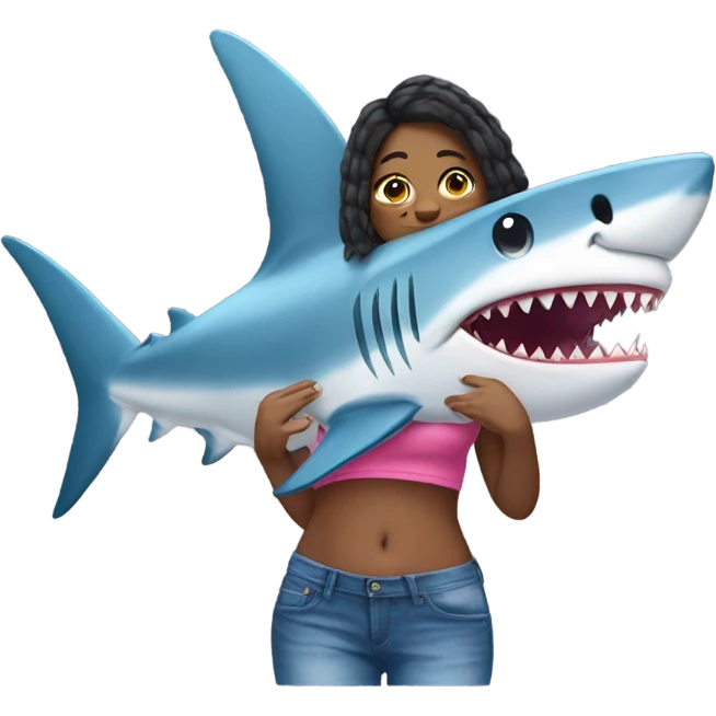 Shark with a crop top emoji