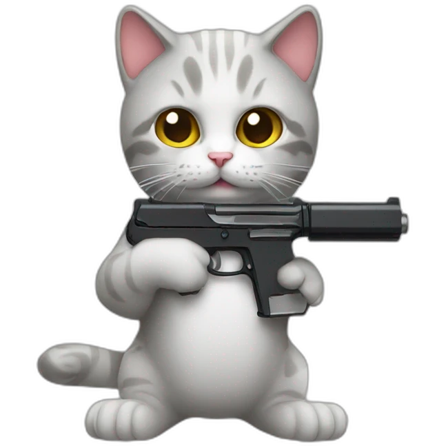 Cat with a gun emoji