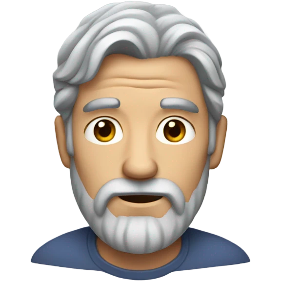 A man named Gary who has long gray hair, a beard, and wrinkles  emoji