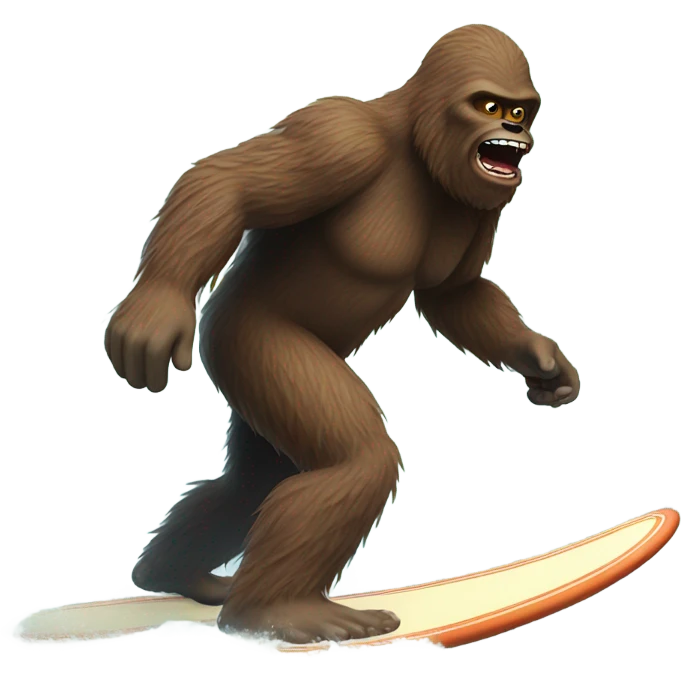 Bigfoot surfing emoji