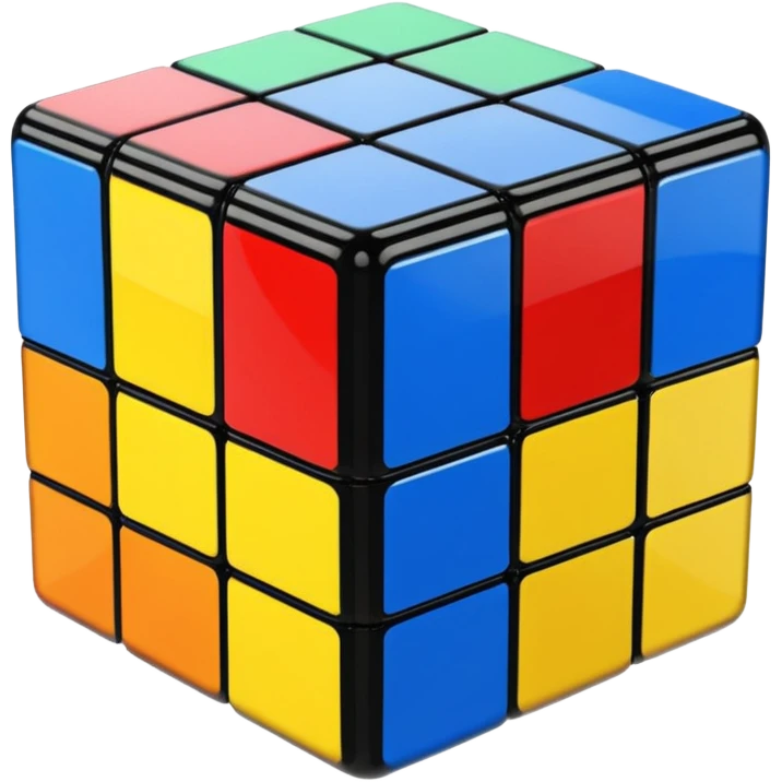 Transparent glass Rubix cube emoji