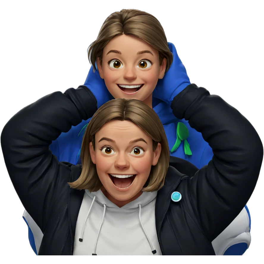 smiling duo with playful vibes emoji