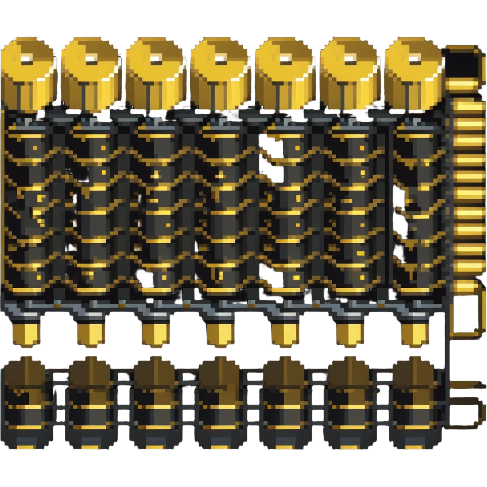 Google quantum computer gold chandelier with disks and tubes emoji