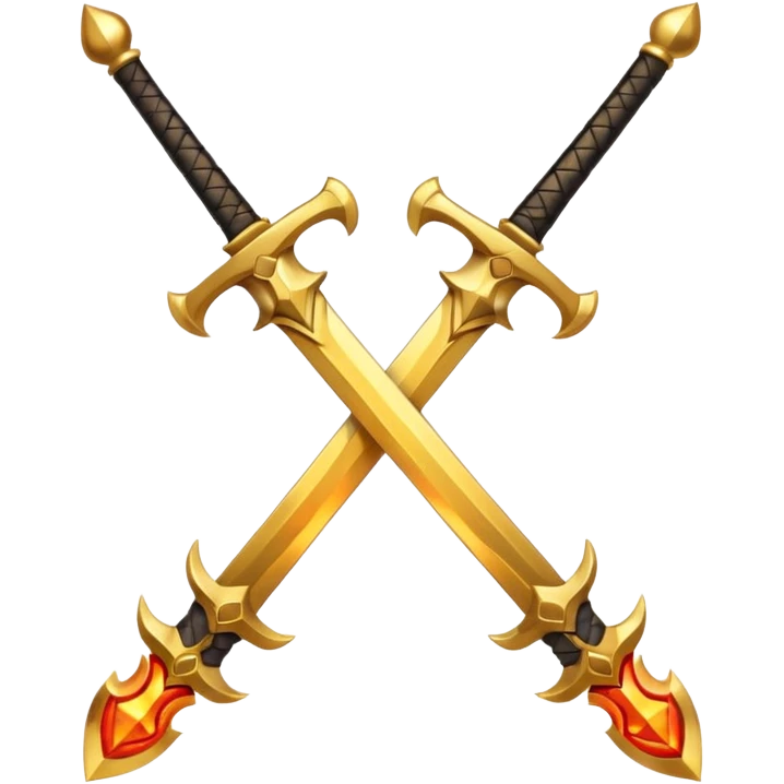 Tw fiery royal golden swords crossed emoji