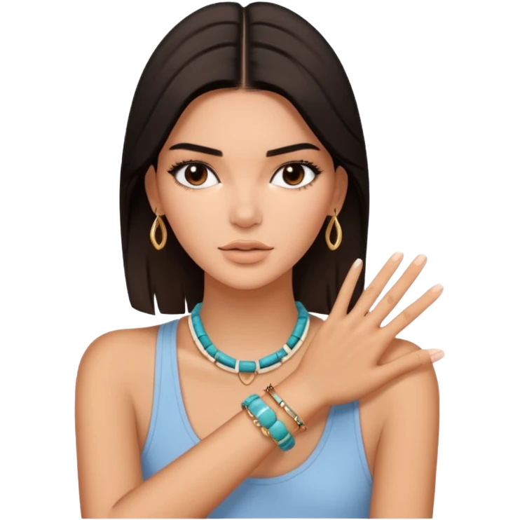 kendall jenner showing stop with one hand emoji