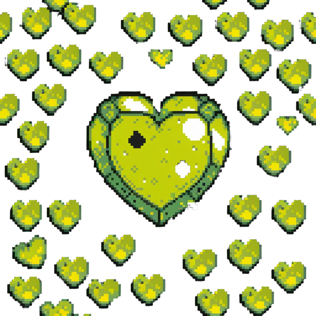 lime green heart with pickleball pattern emoji