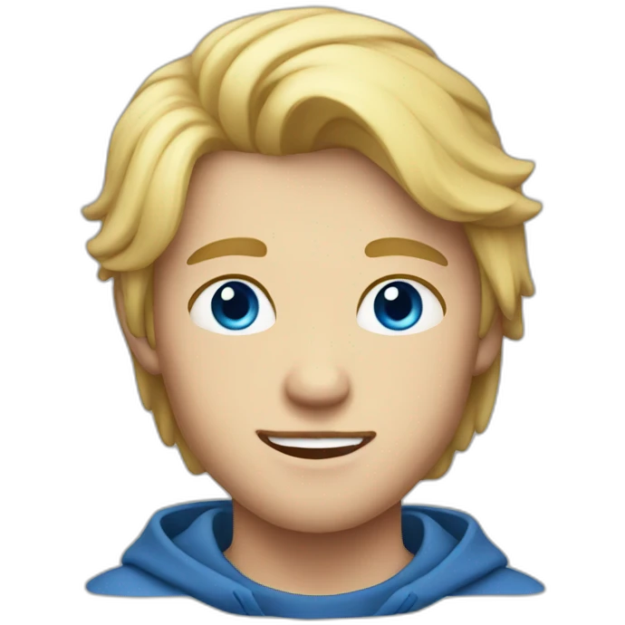 young man with blue eyes and blond hair emoji