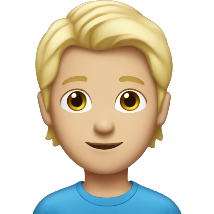 blonde boy in blue shirt emoji