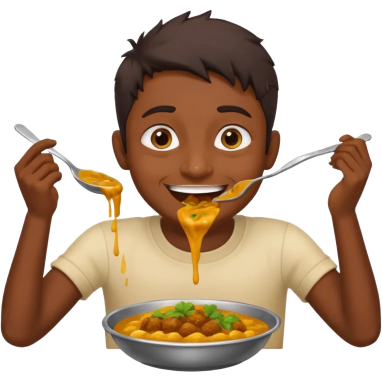 fat indian person chugging curry emoji