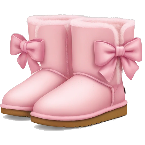 Pastel pink ugg shoes with bows  emoji
