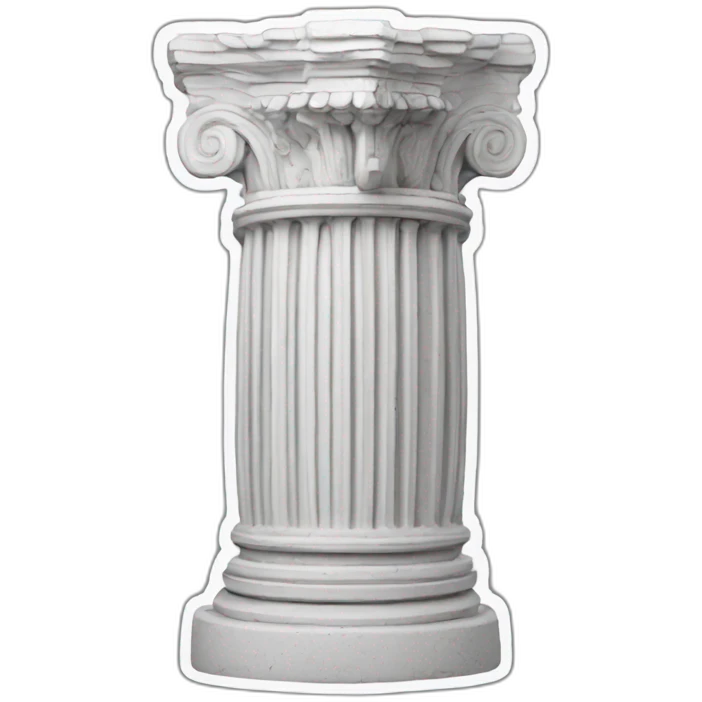 pillar of antingua rome, in neon white color, worn out. emoji