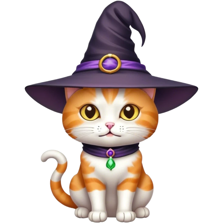 cat wearing a witch hat  emoji