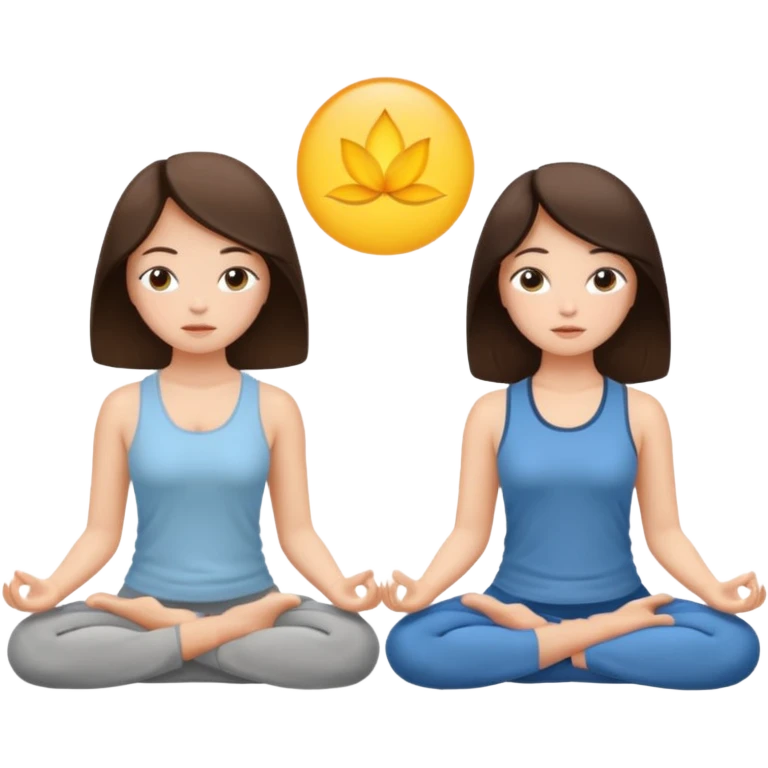 two brunetts meditating emoji