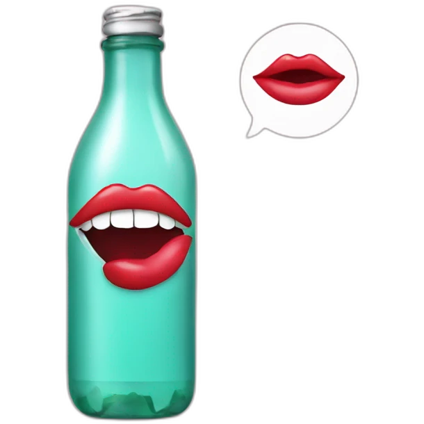 bottle and lips emoji