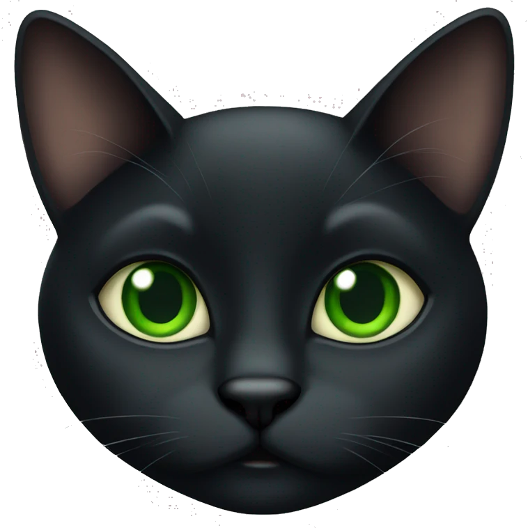 black cat with green eyes emoji
