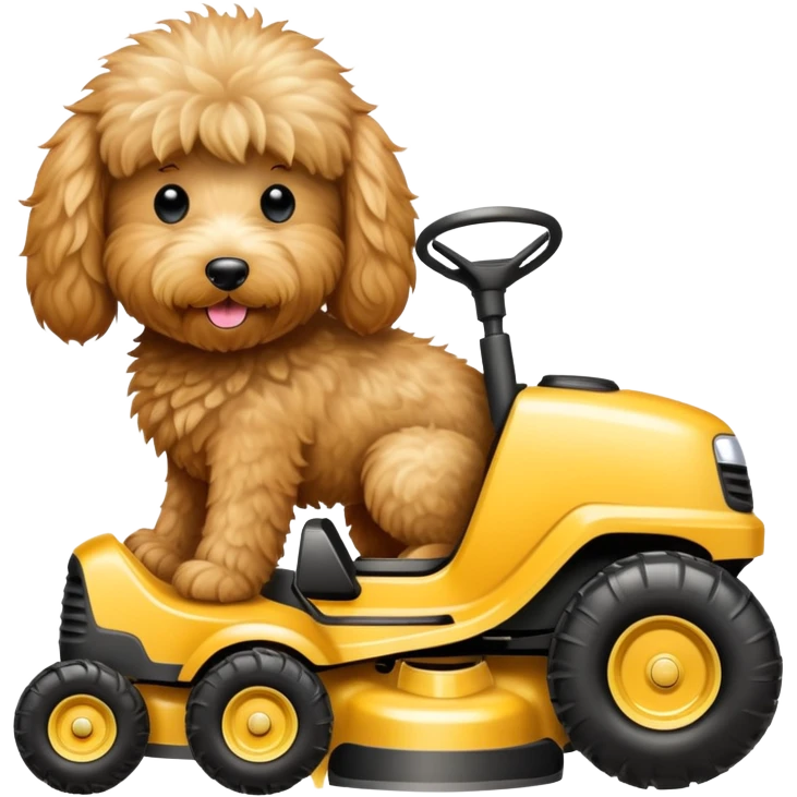 Golden doodle  lawn mower  emoji