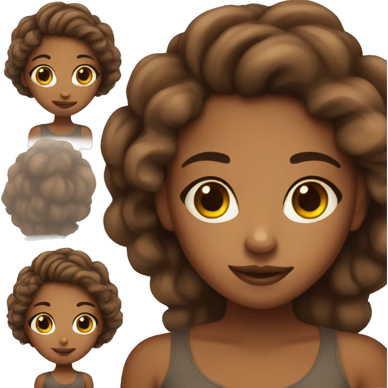 Cute brown skin girl emoji