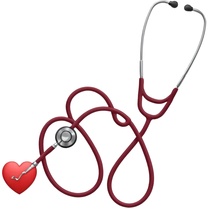 Stethoscope heart with heartbeat Burgundy emoji